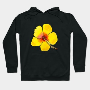 Yellow Hibiscus with a white background Hoodie